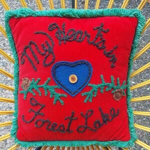 VTG Whispering Pines trow pillow Forest Lake rare campcore